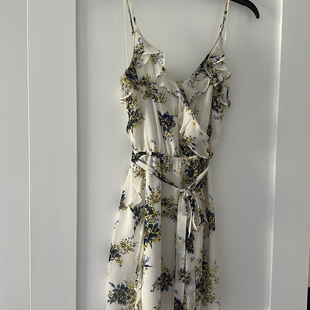 Joie Floral Ruffle Silk Dress
